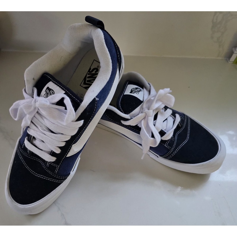 Vans Knu Skool Skate Shoes Blue White Men's Size 10.5 New Without Box - Picture 2 of 7